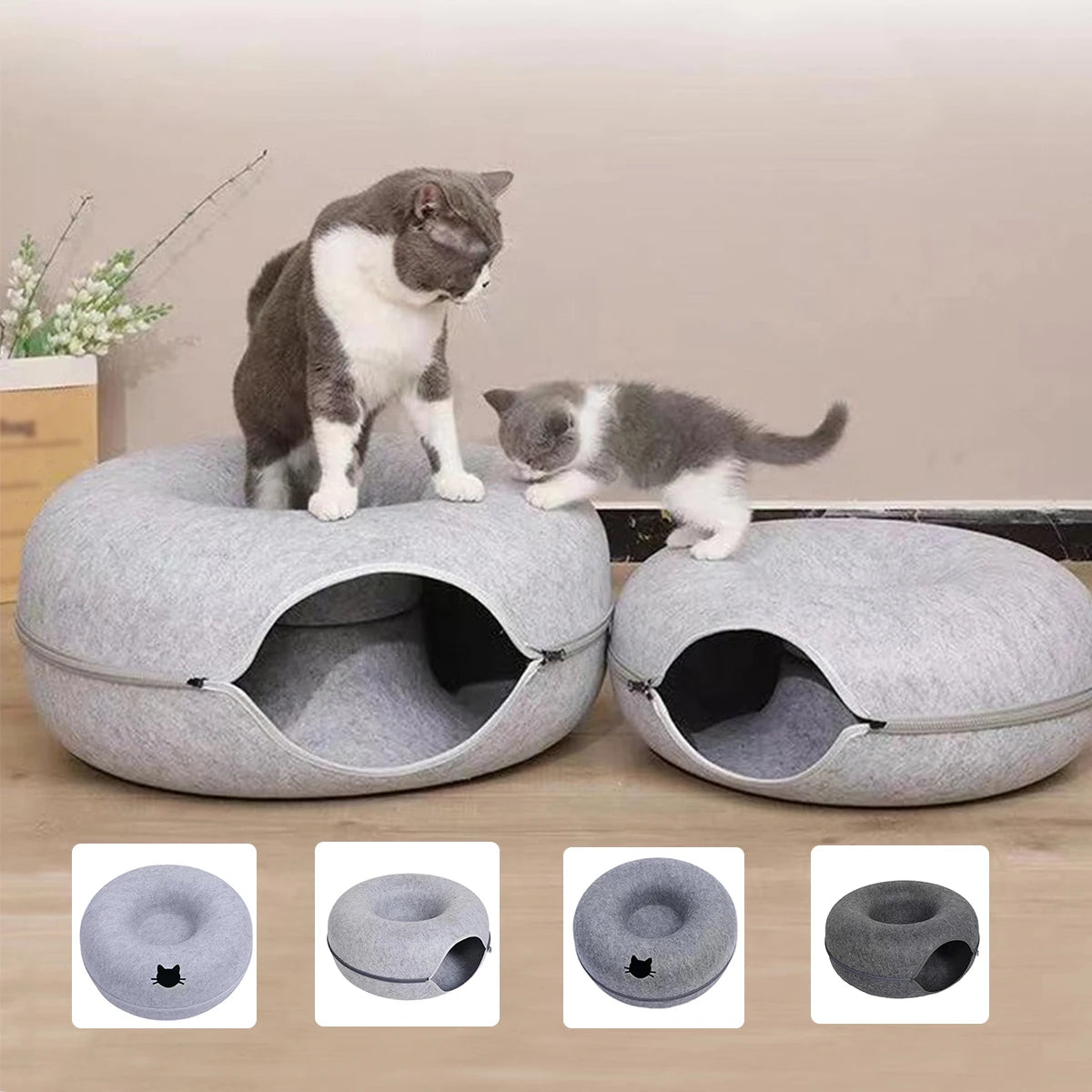 Donut Tunnel Cat Bed