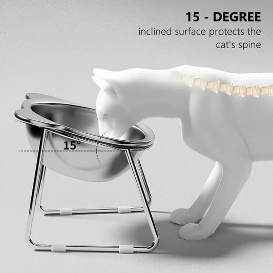 Tilted Stainless Cat Bowl