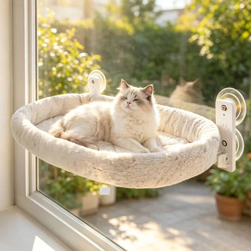 Window Cat Hammock – Suction Cup Perch for Sunbathing Cats