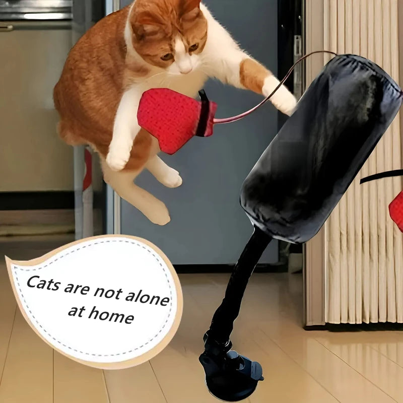 Cat Boxing Punching Bag Toy – Interactive Gloves Training for Cats