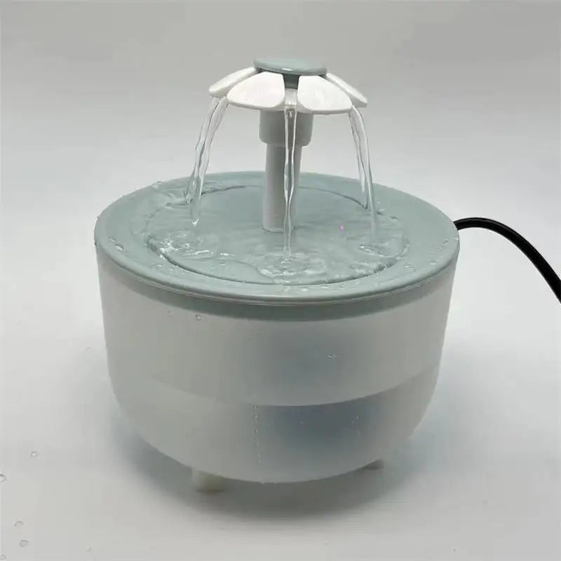 Wood Grain Cat Water Fountain – 1.2L Silent USB Auto Filter