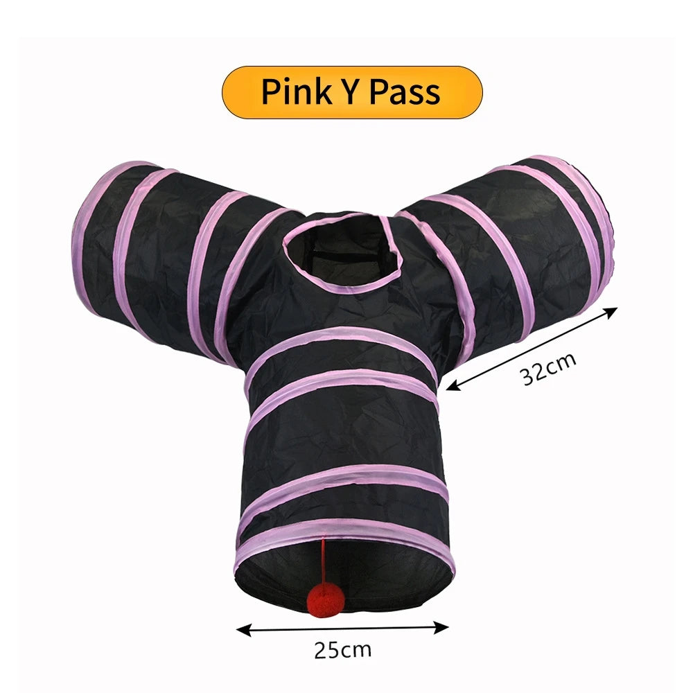 Foldable Cat Play Tunnel – Multi-Channel Fun for Indoor Cats