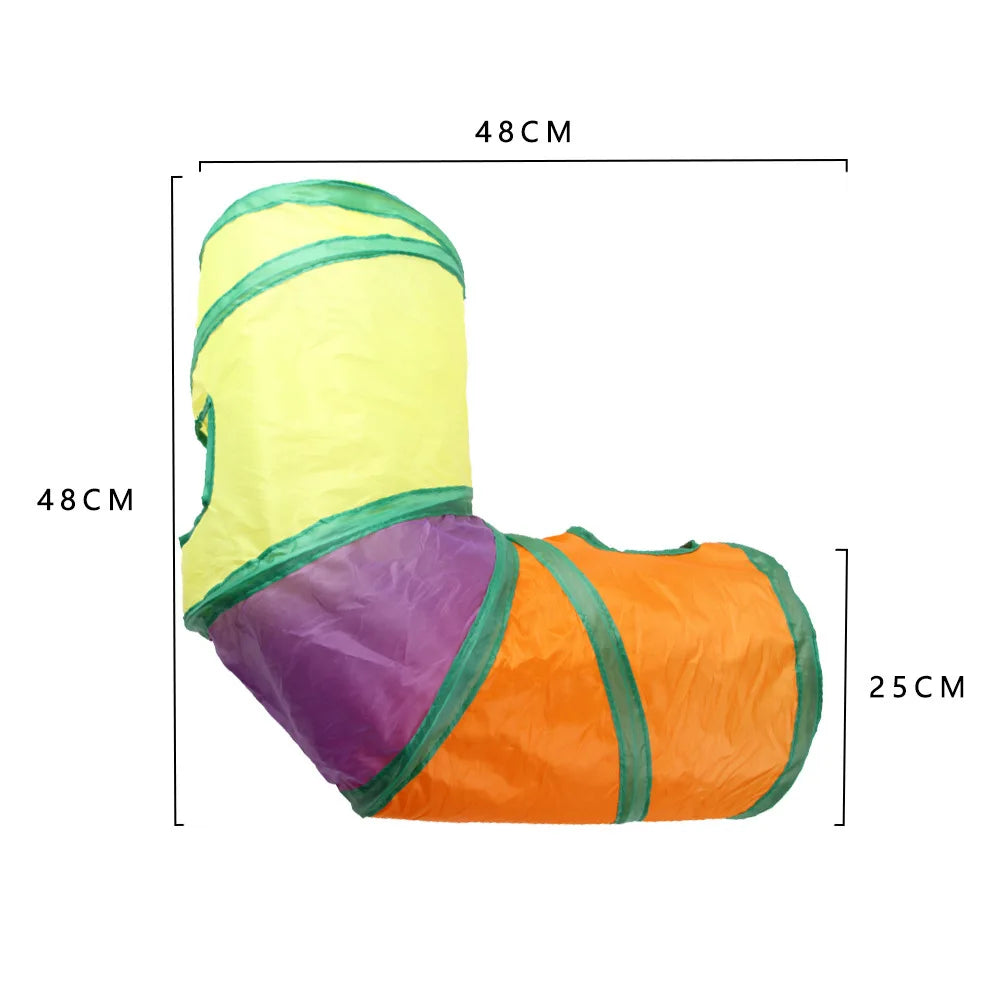 Foldable Cat Play Tunnel – Multi-Channel Fun for Indoor Cats