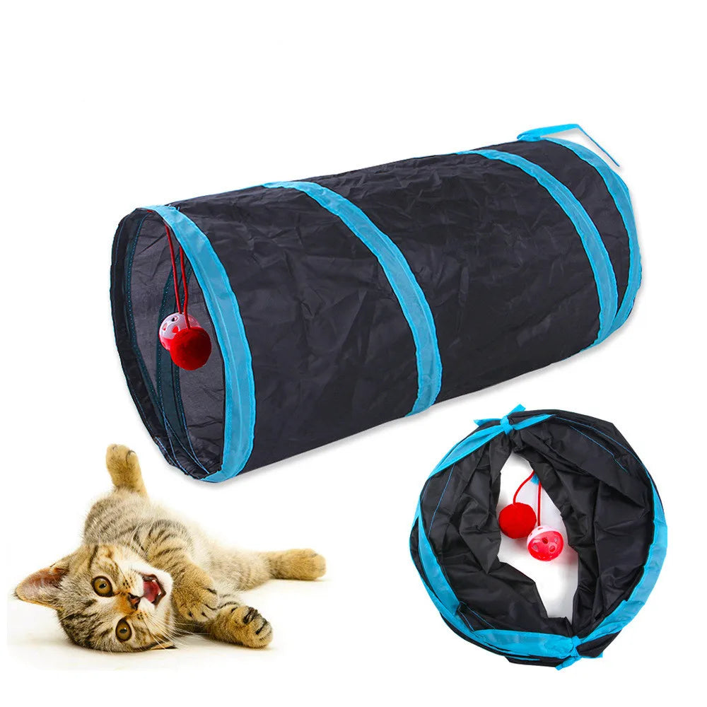 Foldable Cat Play Tunnel – Multi-Channel Fun for Indoor Cats
