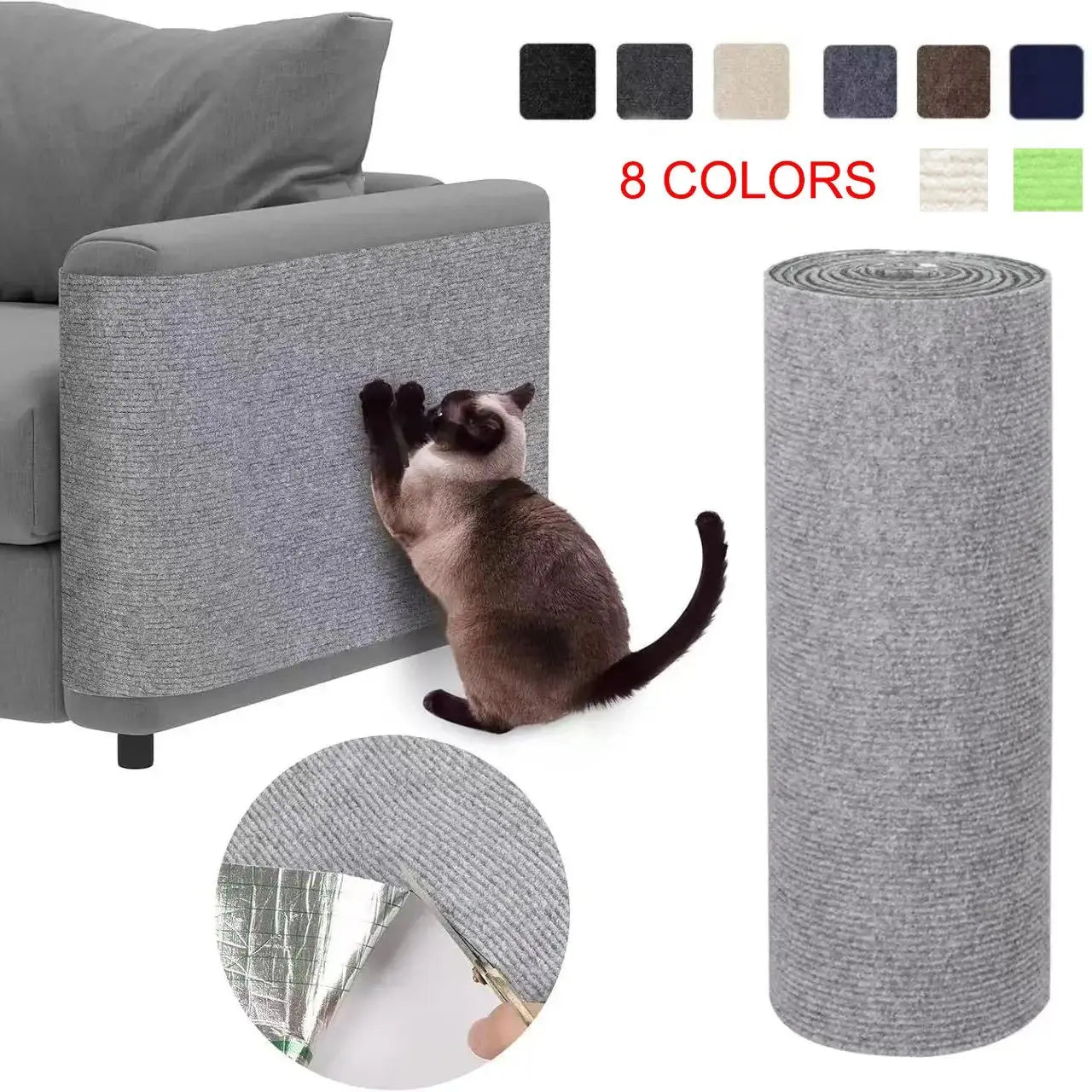Self-Adhesive Cat Scratching Mat – Trimmable Furniture Protector for Cats