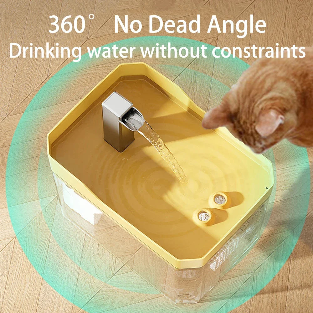 Cat Water Fountain Auto Filter – Transparent USB Silent Drinker