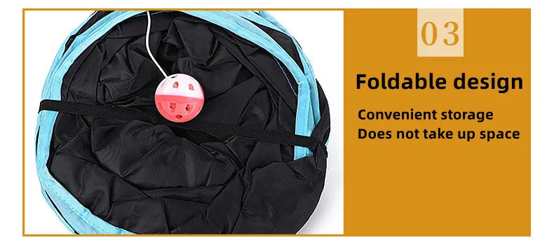 Foldable Cat Play Tunnel – Multi-Channel Fun for Indoor Cats