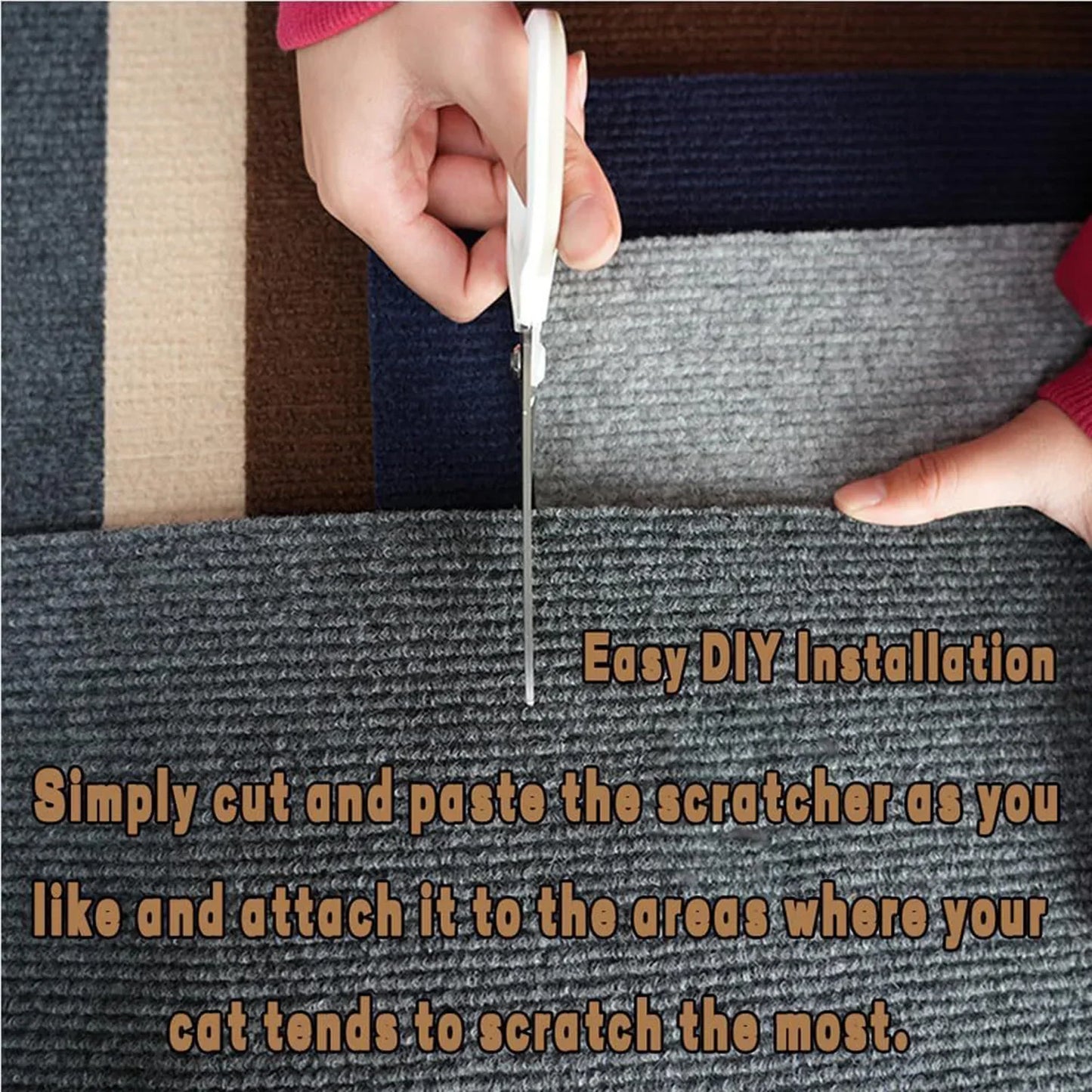 Self-Adhesive Cat Scratching Mat – Trimmable Furniture Protector for Cats