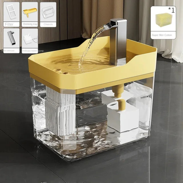 Cat Water Fountain Auto Filter – Transparent USB Silent Drinker