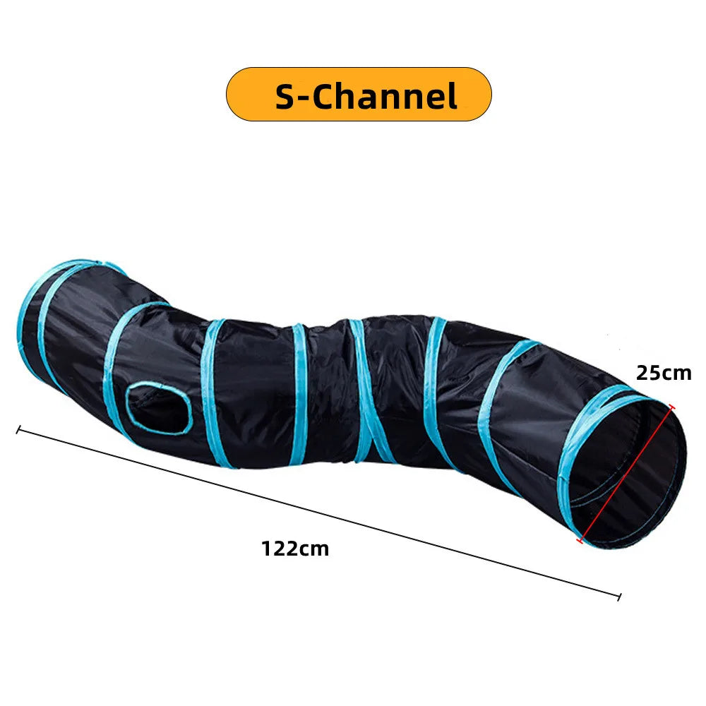 Foldable Cat Play Tunnel – Multi-Channel Fun for Indoor Cats