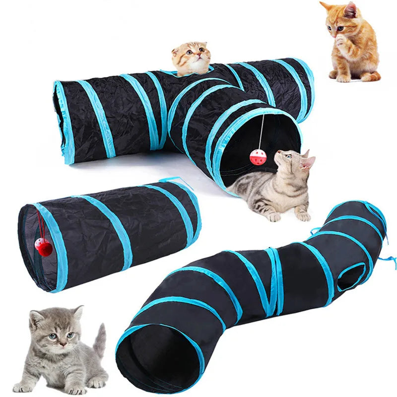 Foldable Cat Play Tunnel – Multi-Channel Fun for Indoor Cats