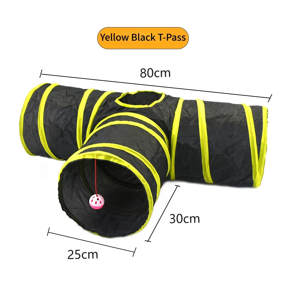 Foldable Cat Play Tunnel – Multi-Channel Fun for Indoor Cats