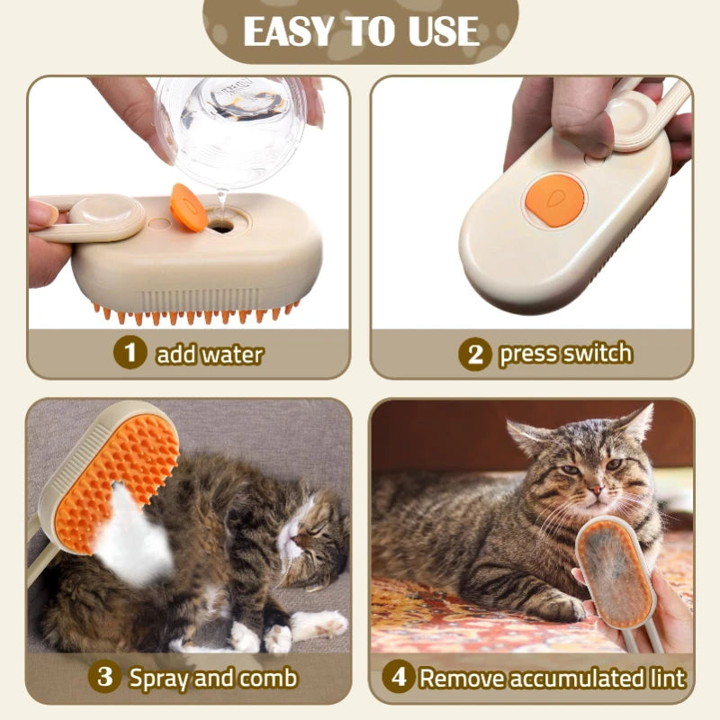 Electric Steam Cat Brush