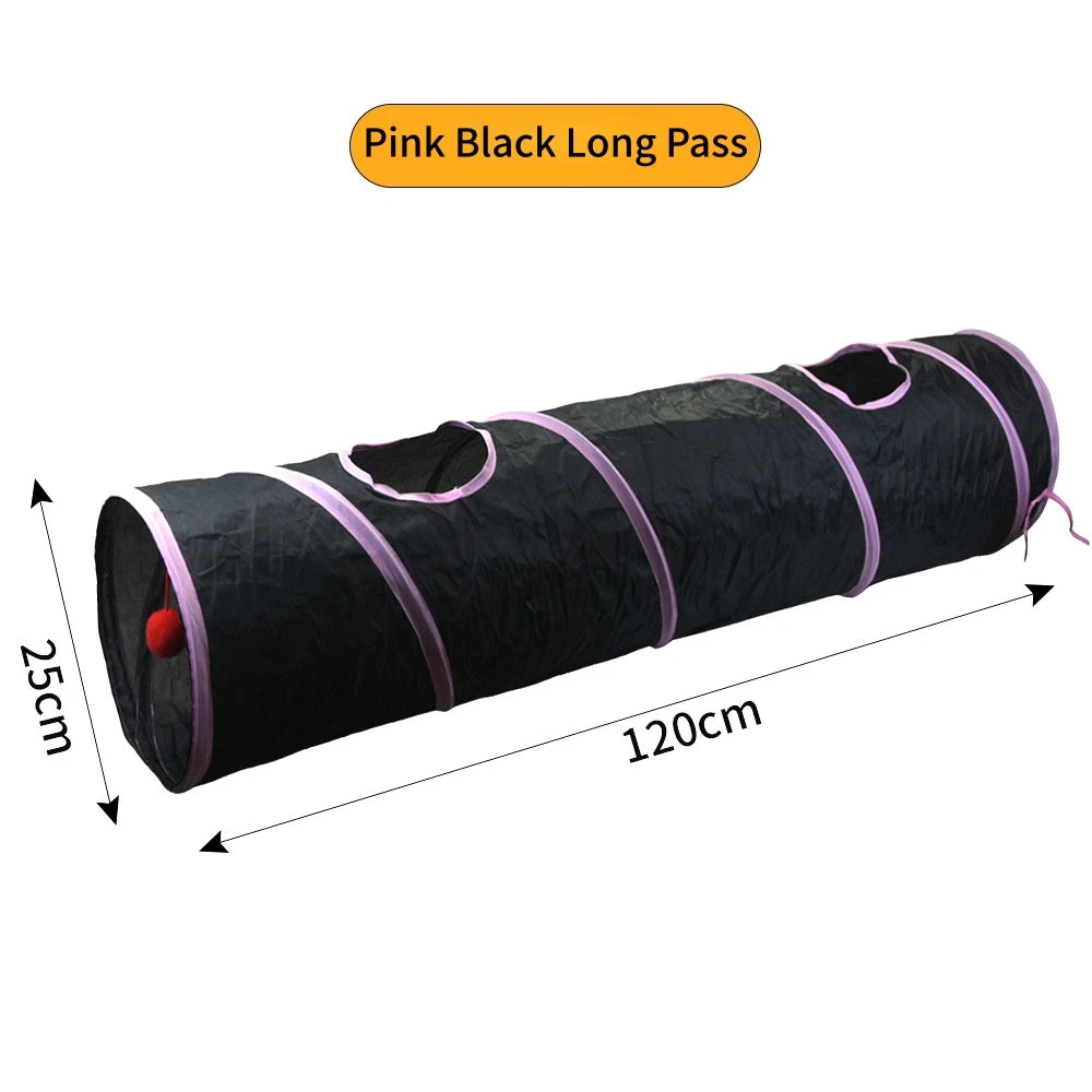 Foldable Cat Play Tunnel – Multi-Channel Fun for Indoor Cats