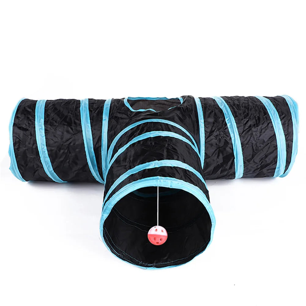 Foldable Cat Play Tunnel – Multi-Channel Fun for Indoor Cats