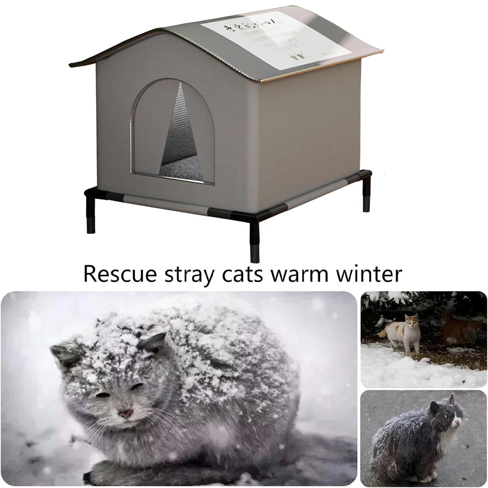 Outdoor Waterproof Foldable Cat House – All-Weather Shelter for Indoor & Outdoor Cats