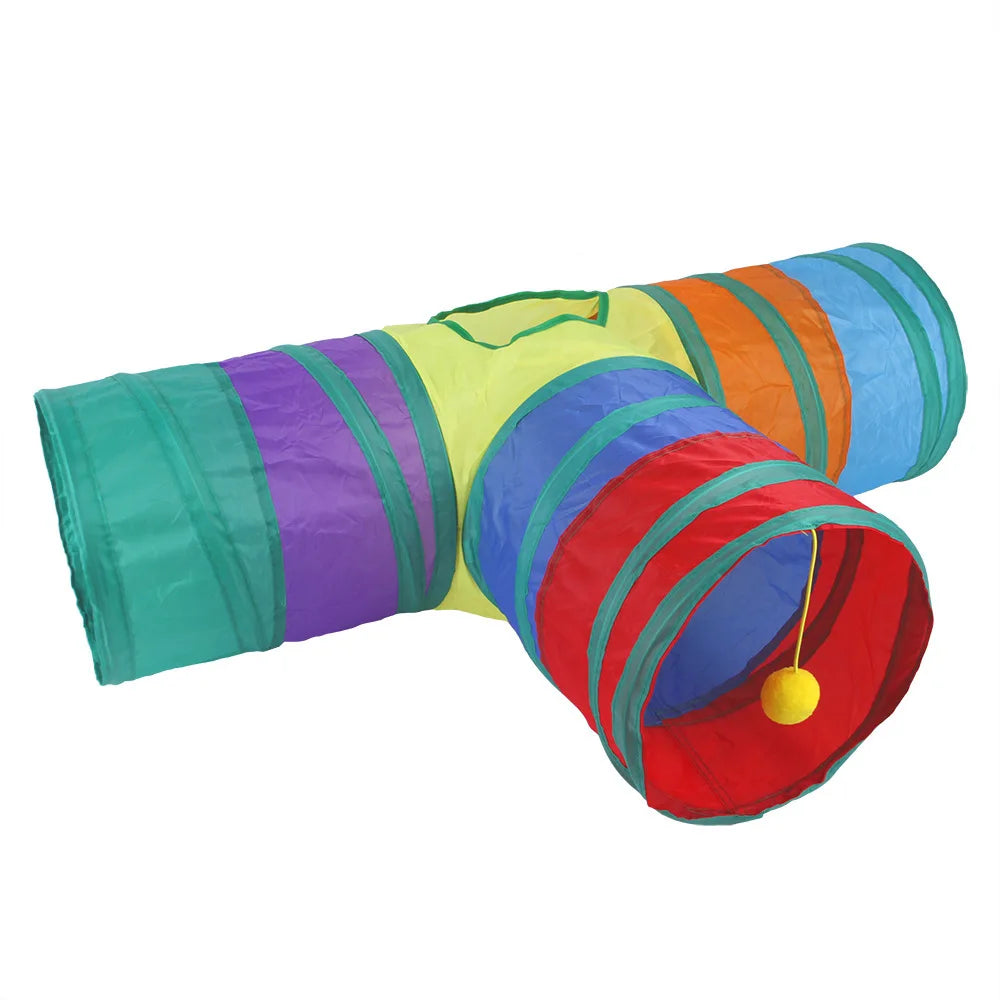 Foldable Cat Play Tunnel – Multi-Channel Fun for Indoor Cats
