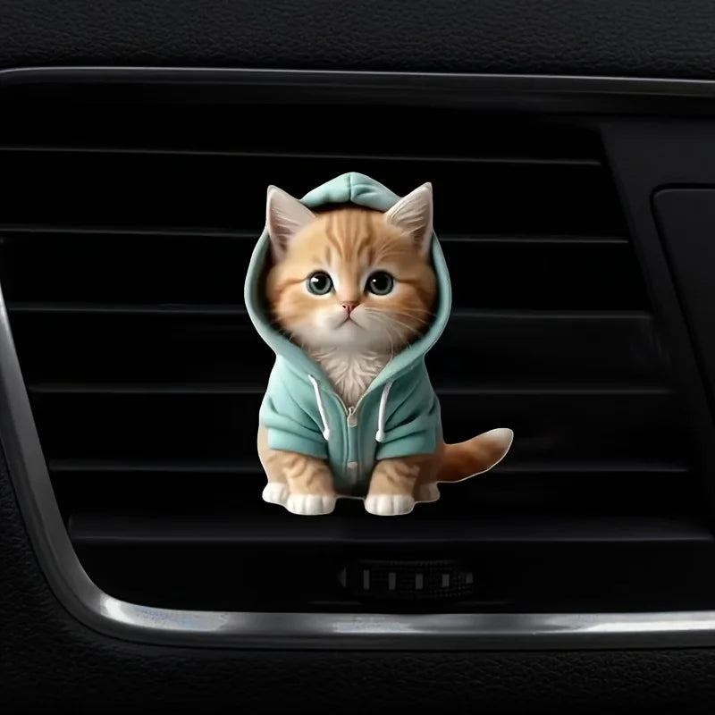 Cute Cat Car Air Freshener – Acrylic Vent Clip Aromatherapy Decor