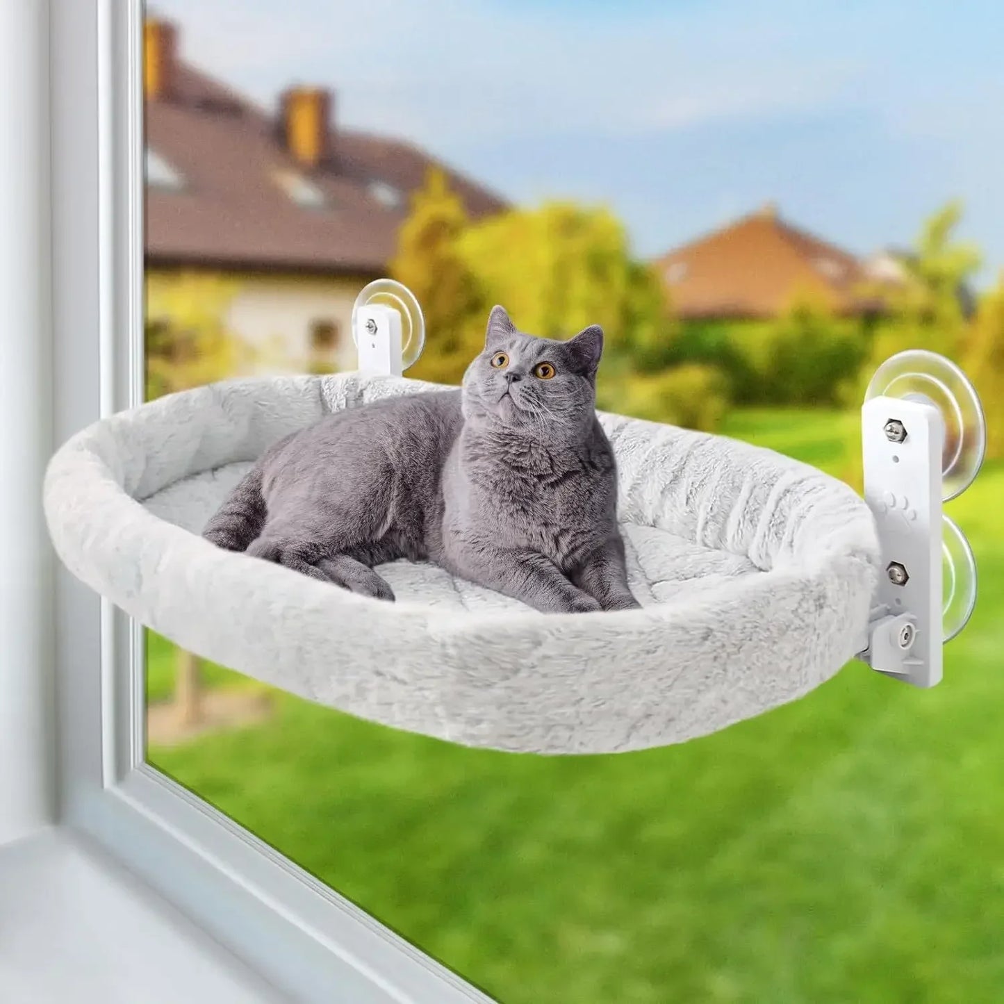 Window Cat Hammock – Suction Cup Perch for Sunbathing Cats