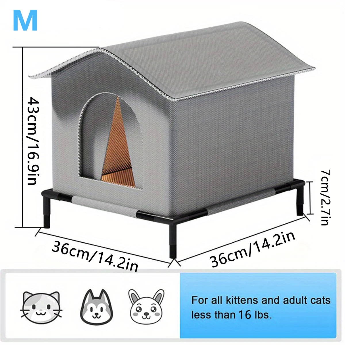 Outdoor Waterproof Foldable Cat House – All-Weather Shelter for Indoor & Outdoor Cats