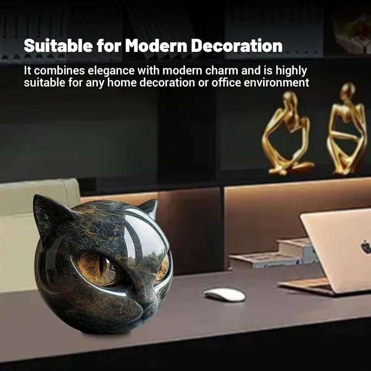 Marble Cat Statue Decor