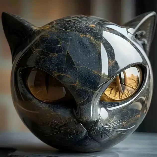 Marble Cat Statue Decor
