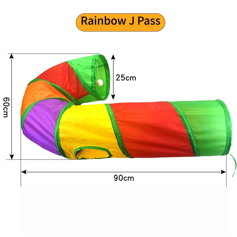 Foldable Cat Play Tunnel – Multi-Channel Fun for Indoor Cats