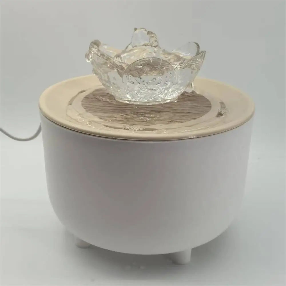 Wood Grain Cat Water Fountain – 1.2L Silent USB Auto Filter