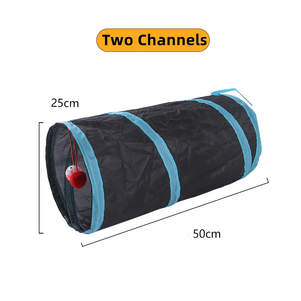 Foldable Cat Play Tunnel – Multi-Channel Fun for Indoor Cats