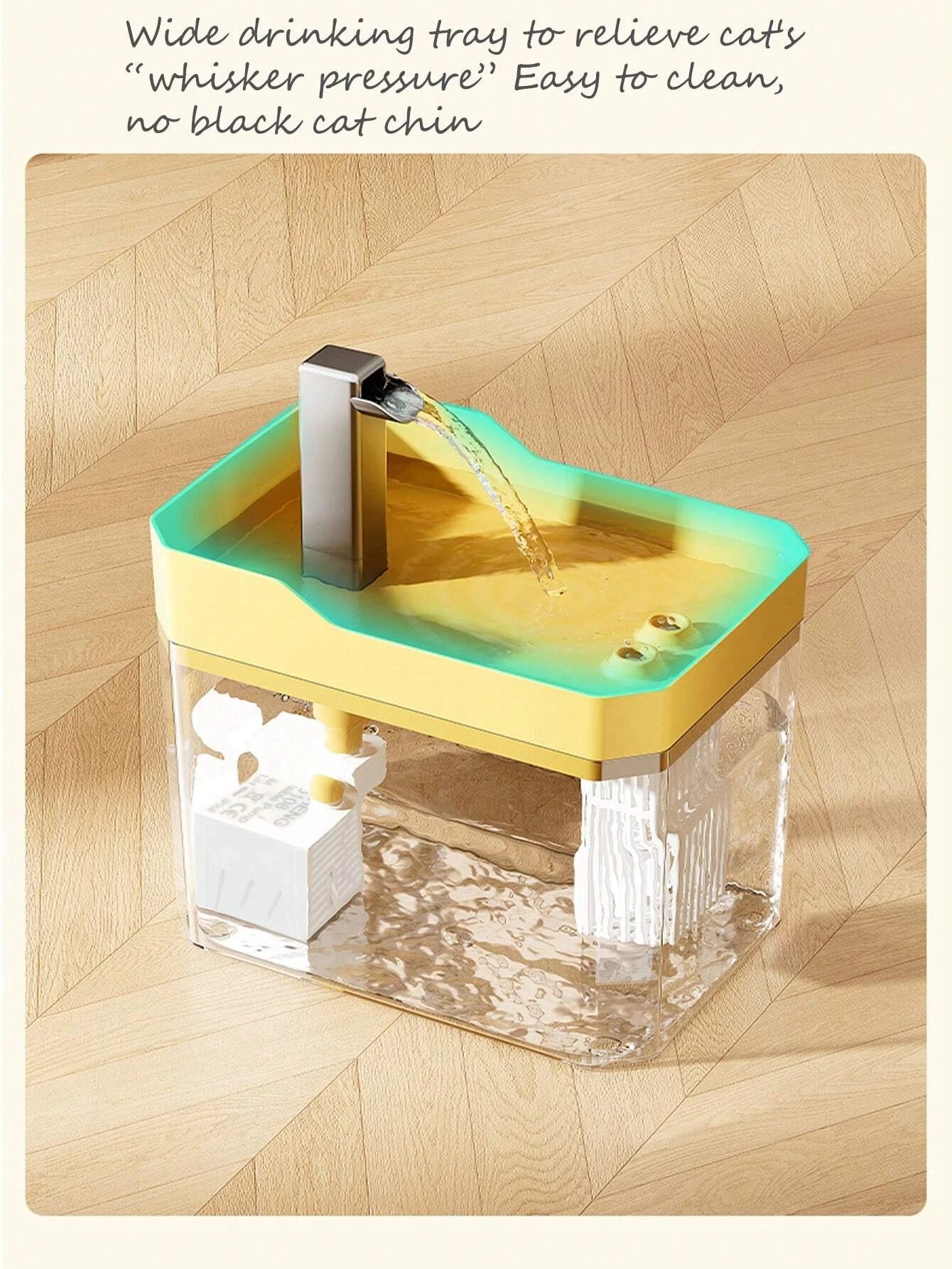 Cat Water Fountain Auto Filter – Transparent USB Silent Drinker