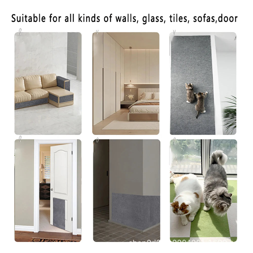 Self-Adhesive Cat Scratching Mat – Trimmable Furniture Protector for Cats