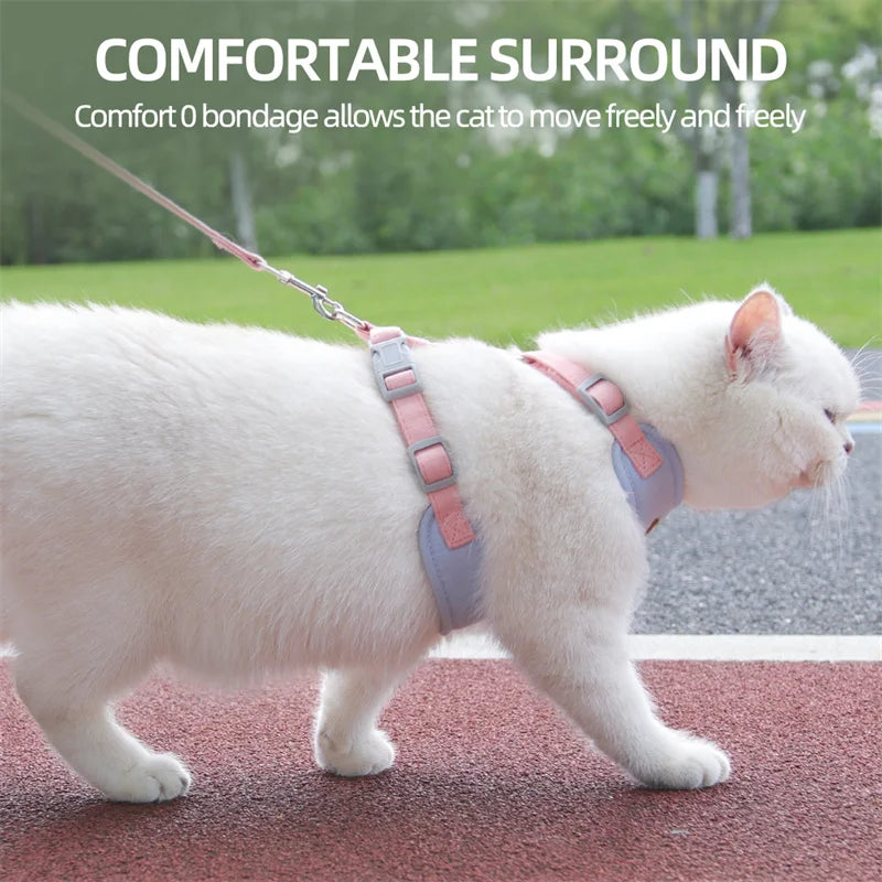 Soft Padded Cat Harness and Leash Set – Escape Proof Walking