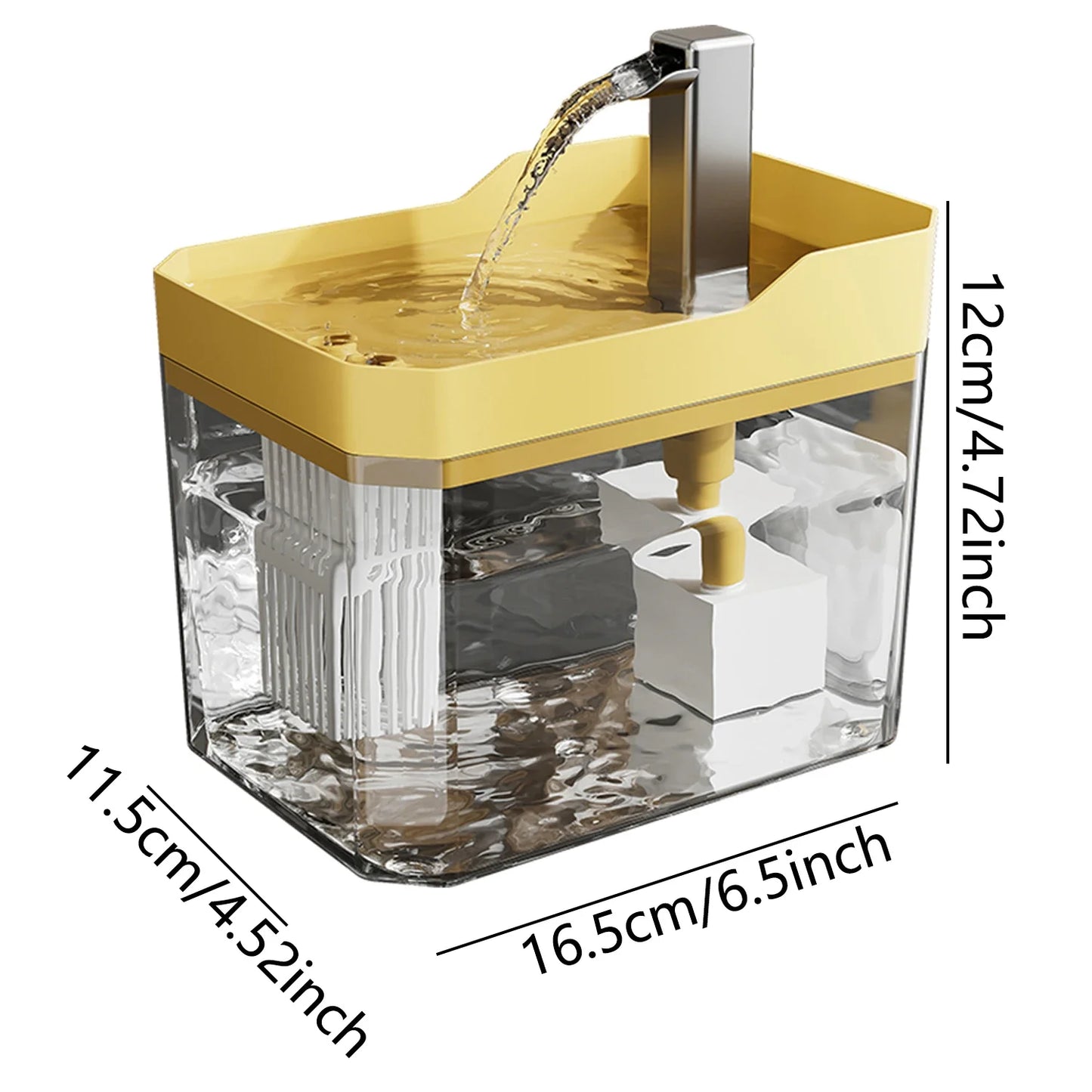 Cat Water Fountain Auto Filter – Transparent USB Silent Drinker