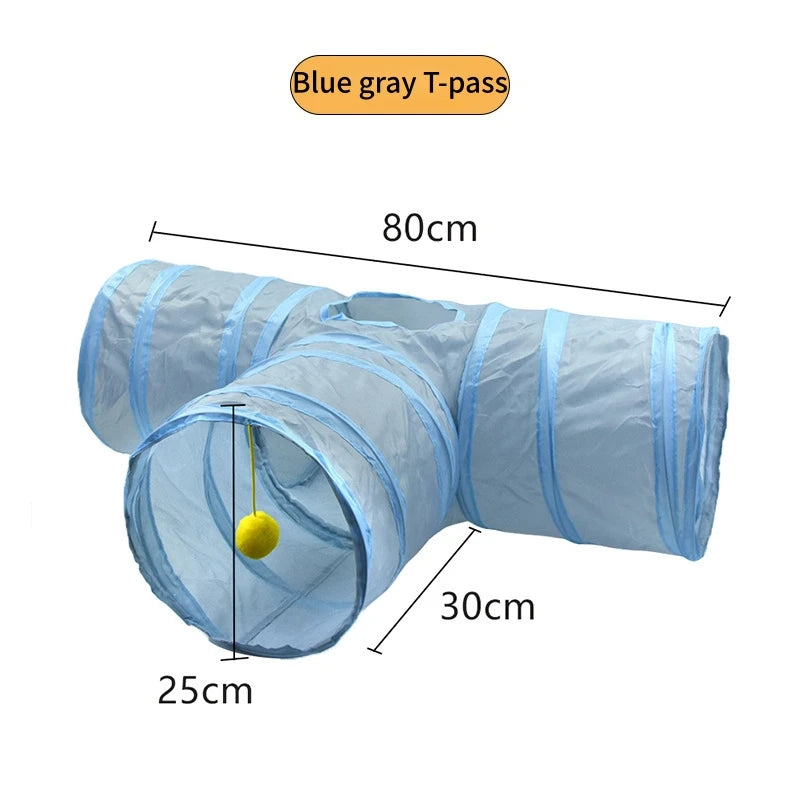 Foldable Cat Play Tunnel – Multi-Channel Fun for Indoor Cats
