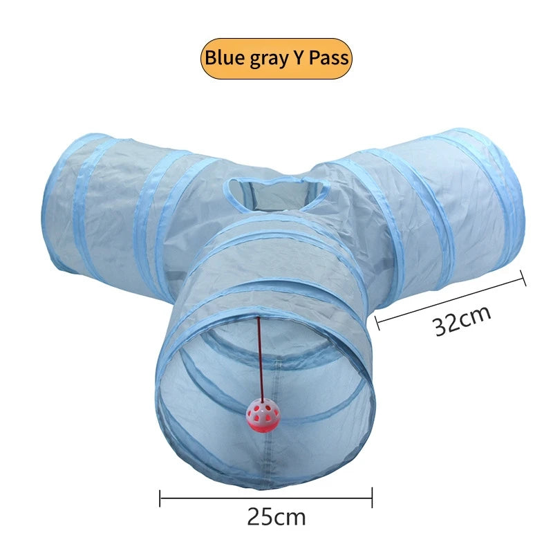 Foldable Cat Play Tunnel – Multi-Channel Fun for Indoor Cats
