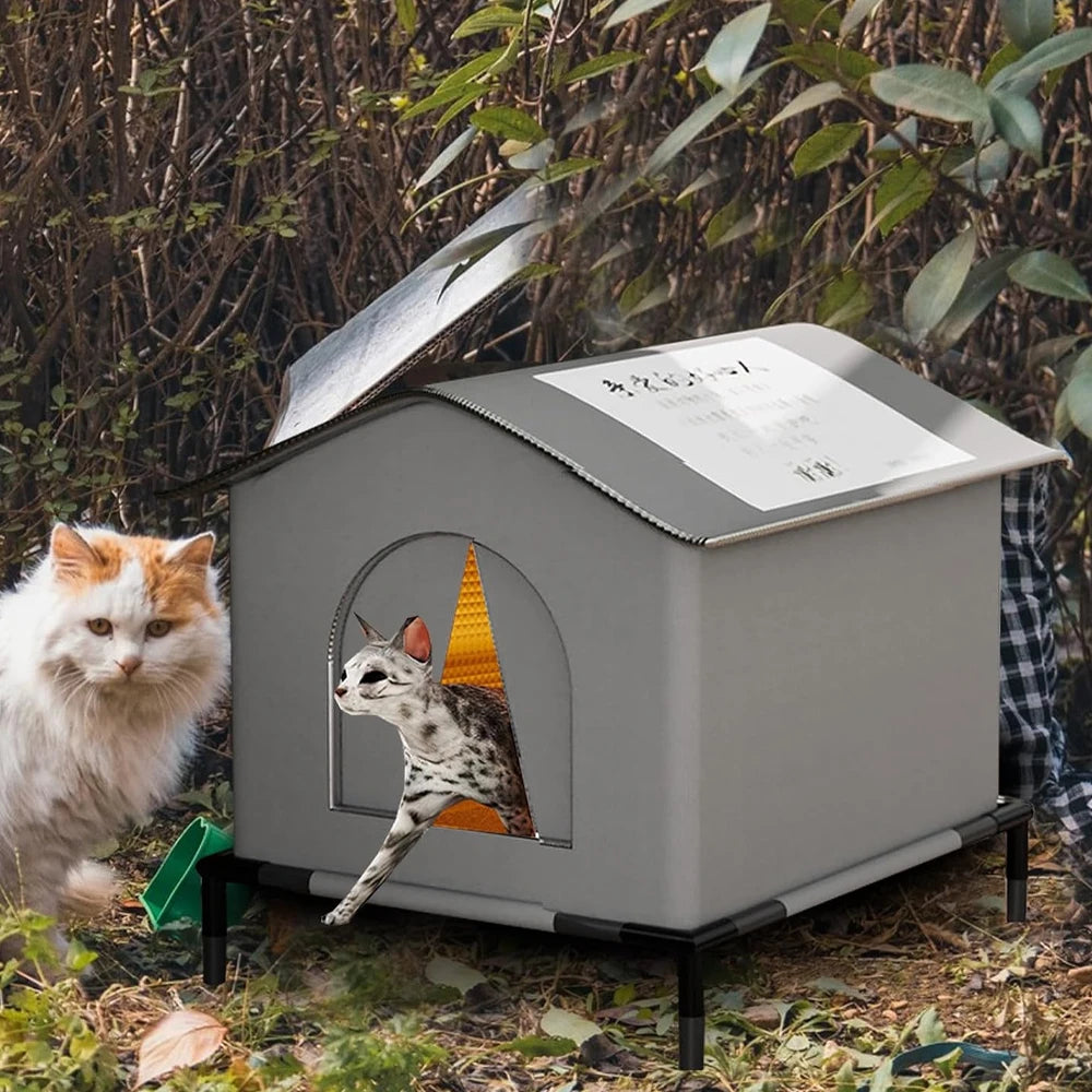 Outdoor Waterproof Foldable Cat House – All-Weather Shelter for Indoor & Outdoor Cats
