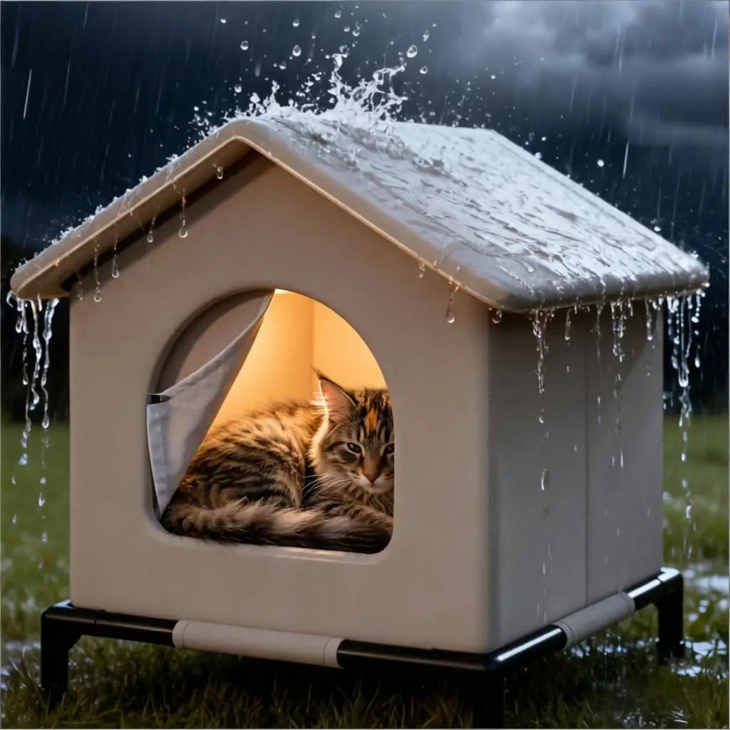 Outdoor Waterproof Foldable Cat House – All-Weather Shelter for Indoor & Outdoor Cats